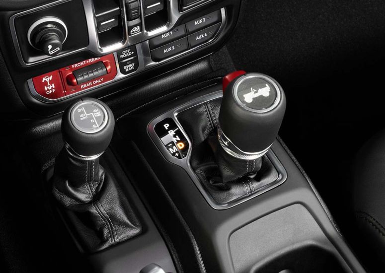 Jeep Wrangler interior palancas 4x4